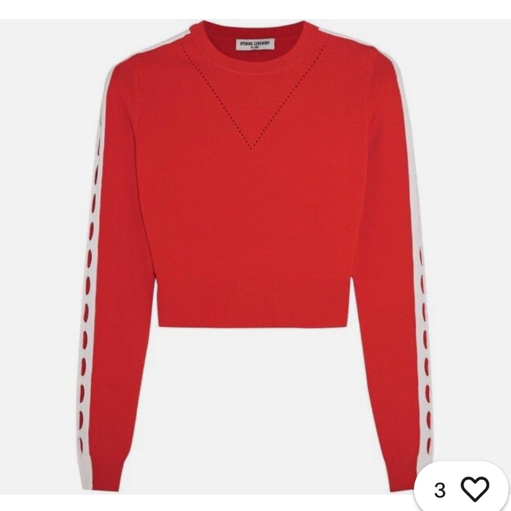 Opening Ceremony cropped Vibrant Red Sweater